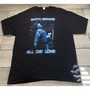Garth Brooks All Day Long Shirt Black Adult 2X XX Blue Graphic Country Music TEE
